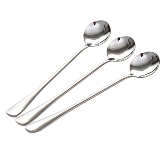 Long Handle Stainless Steel Tea Coffee Spoon Cocktail Ice Cream Soup Spoons Cutlery