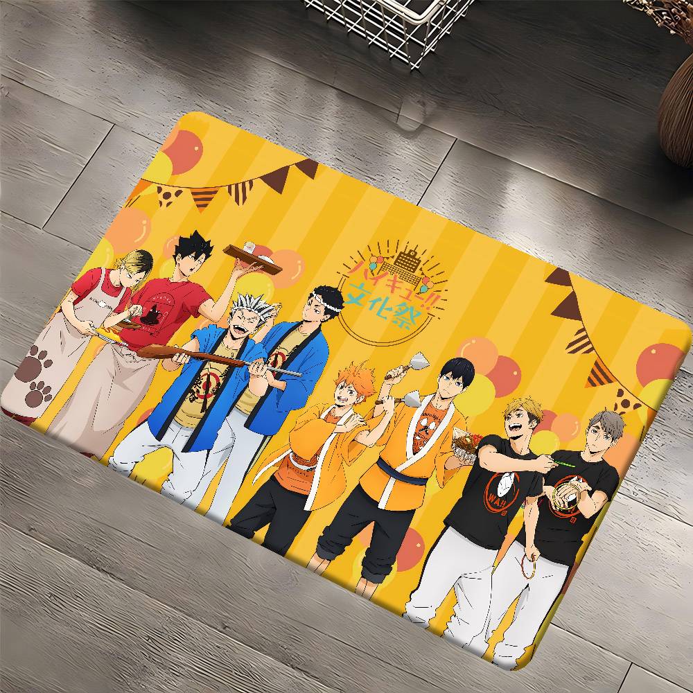 H-Haikyu Room Mats Retro Non-Slip Rug for Living Room Kitchen Welcome Mat Multiple Choice Durable Soft Floor Decor