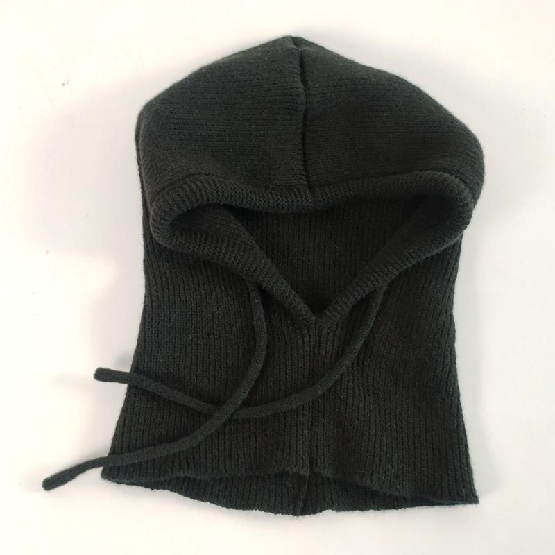 Europäischer Strick-Wollmützen- und Schal-Set für Damen - Mit Kapuze, Ohrenschützend, Verdickter Nackenschal für Herbst/Winter.