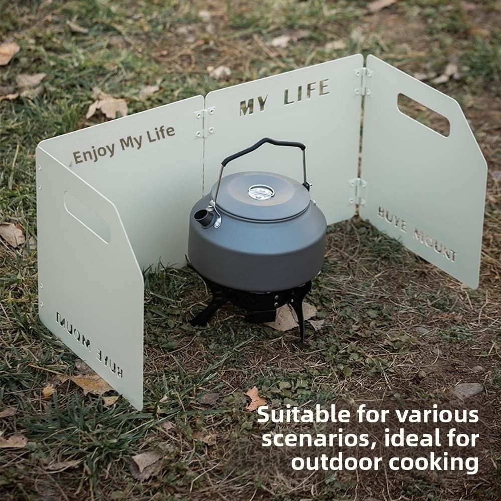 Windproof Stove Wind Shield Four Folding Cooker Wind Protection Cookware Windshield  Camping