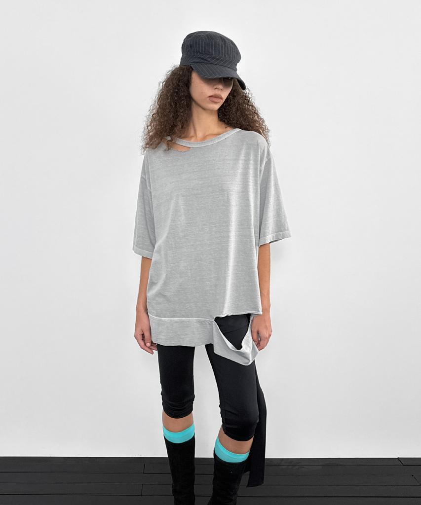 Saendeulig Overfit Washed Tee_Light Gray