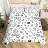 Tennis Court Print Duvet Cover Set,Boys Sports Games Themed Comforter Cover,Yellow Tennis Racket Sporting Equipment Bedding Set