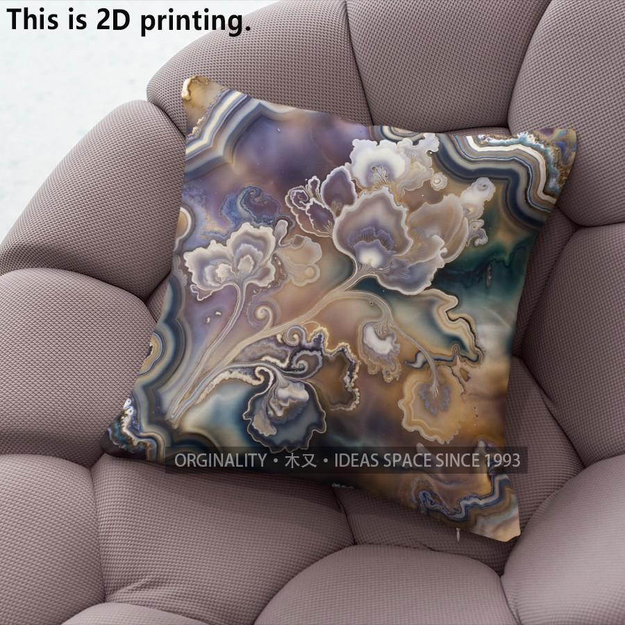 Agate Floral Print Pillow Covers Pattern Cushion Cover Suitable for Sofa Bedroom Car Pillow Cover