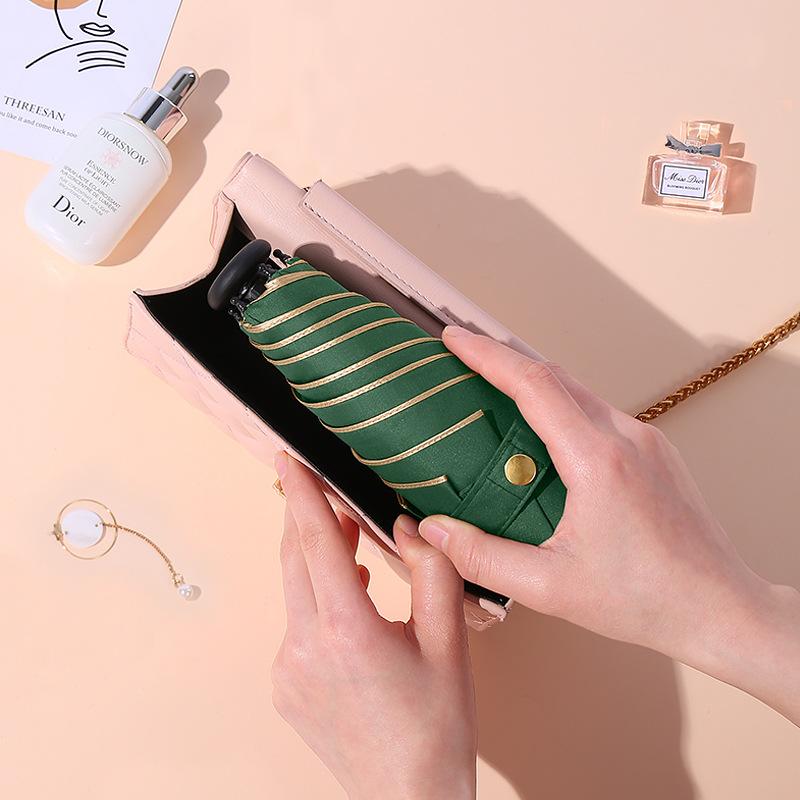 New Thumb Umbrella Women's Small Portable Sunscreen Parasol 50% Gold Glue Sun Umbrella Folding Umbrella