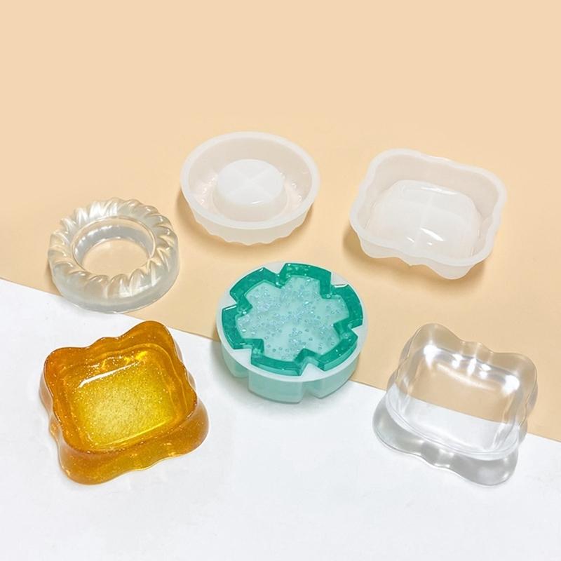 Ashtray Storage Tray Silicone Mold Geometry Epoxy Resin Molds Easy to Clean