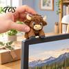 Office Desk Decoration for Women Cute Highland Cow Monitor Figurine, 3D Printed Animal Sitting on Accessories Computer Screen Edge Ornament,