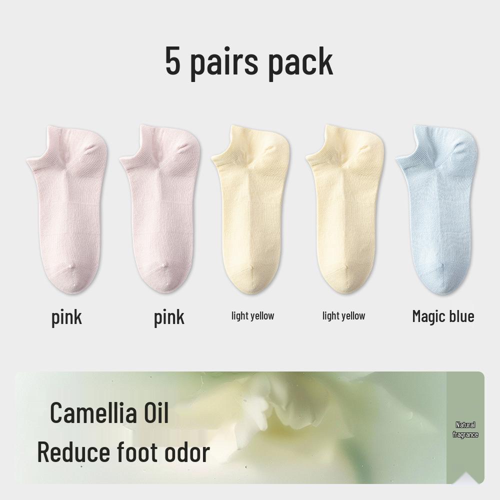 Damen Kniehohe Kamelie Antibakterielle Baumwollsocken, Hohe Elastizität, Reine Baumwolle für Frühling und Herbst.