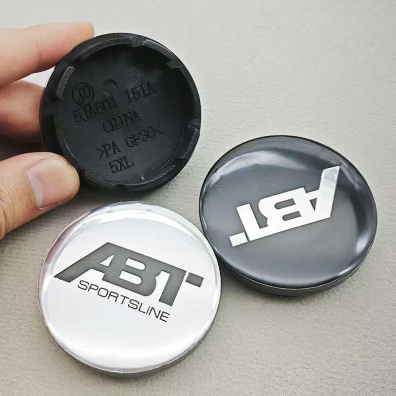 For Volkswagen 56mm 4pcs ABT Logo Car Wheel Center Caps Rims Cover Badge ABT Hubcaps for VW Golf Polo Accessories EN1