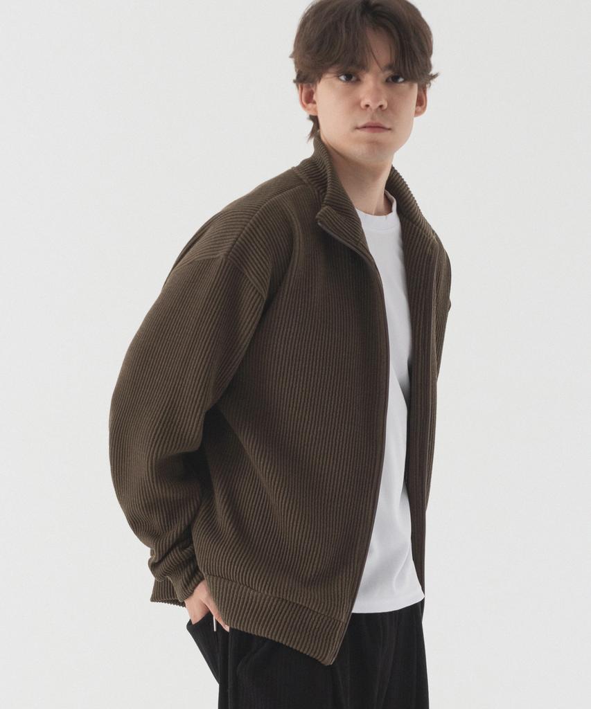PIANER Comfortable Oversized Full-Zip Knit (Brown)