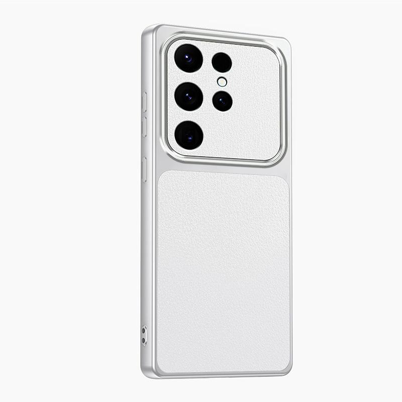 Samsung S26Ultra lambskin pattern mobile phone case is suitable for S25 electroplating second change S24 all-inclusive anti-drop sheath