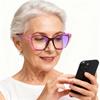 Elegant Anti-Blue Light Women's Reading Glasses: European American Style, Large Frame, High-Definition PC Lens for Seniors