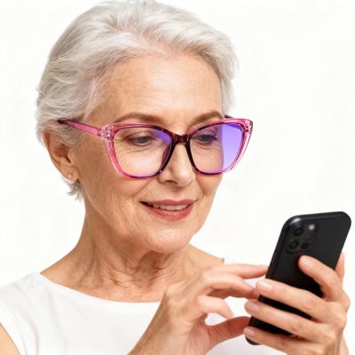 Elegant Anti-Blue Light Women's Reading Glasses: European American Style, Large Frame, High-Definition PC Lens for Seniors