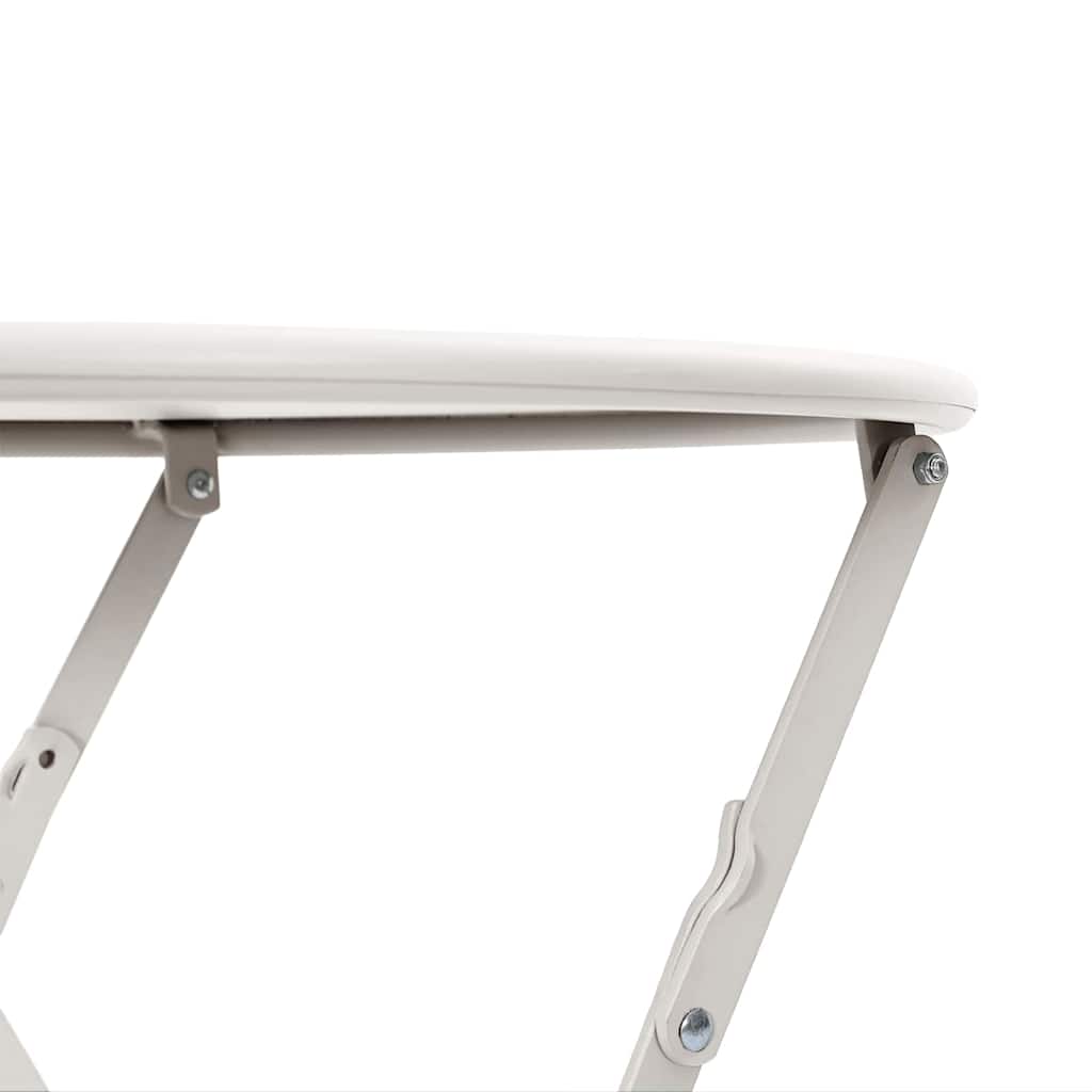 Outdoor Folding Bistro Table Beige Ø 50 X 71 Cm Powder Coated Steel