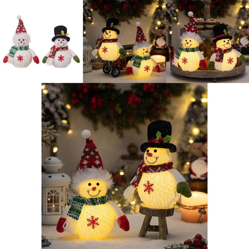 Adorable Light Up Snowman Doll Decoration For Christmas Festive Cheer Gift For Kids