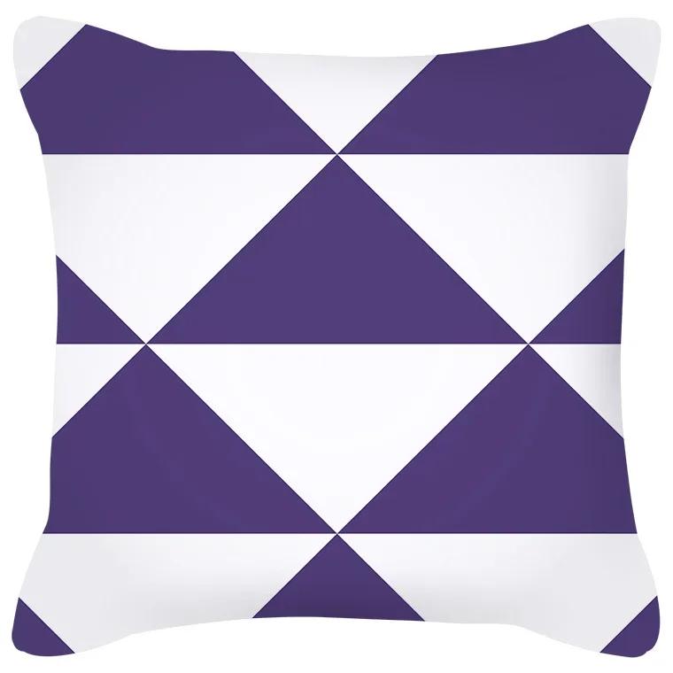 Cushion Cover Geometric Pattern Blue Gray Pillow  Upholstered Sofa   Home Decor