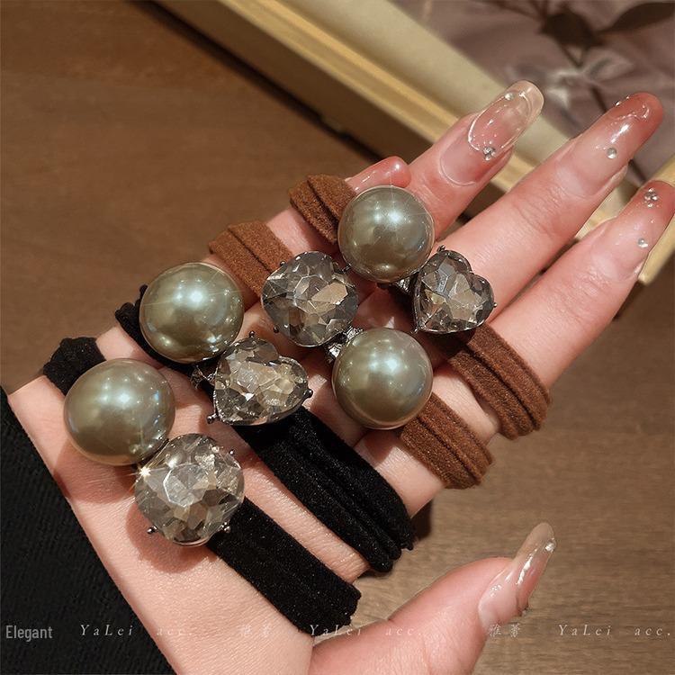 High-Elastic Pearl Hair Ring, New Small-Fragrance Style, Durable Ponytail Rope