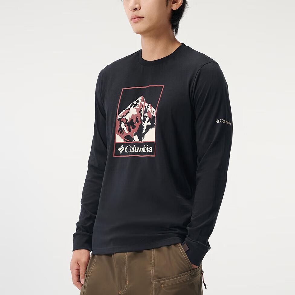 Columbia Round Neck Comfortable Pullover Printed Pattern Long Sleeve Sweatshirt Men sweatshirt Black AE3817-009