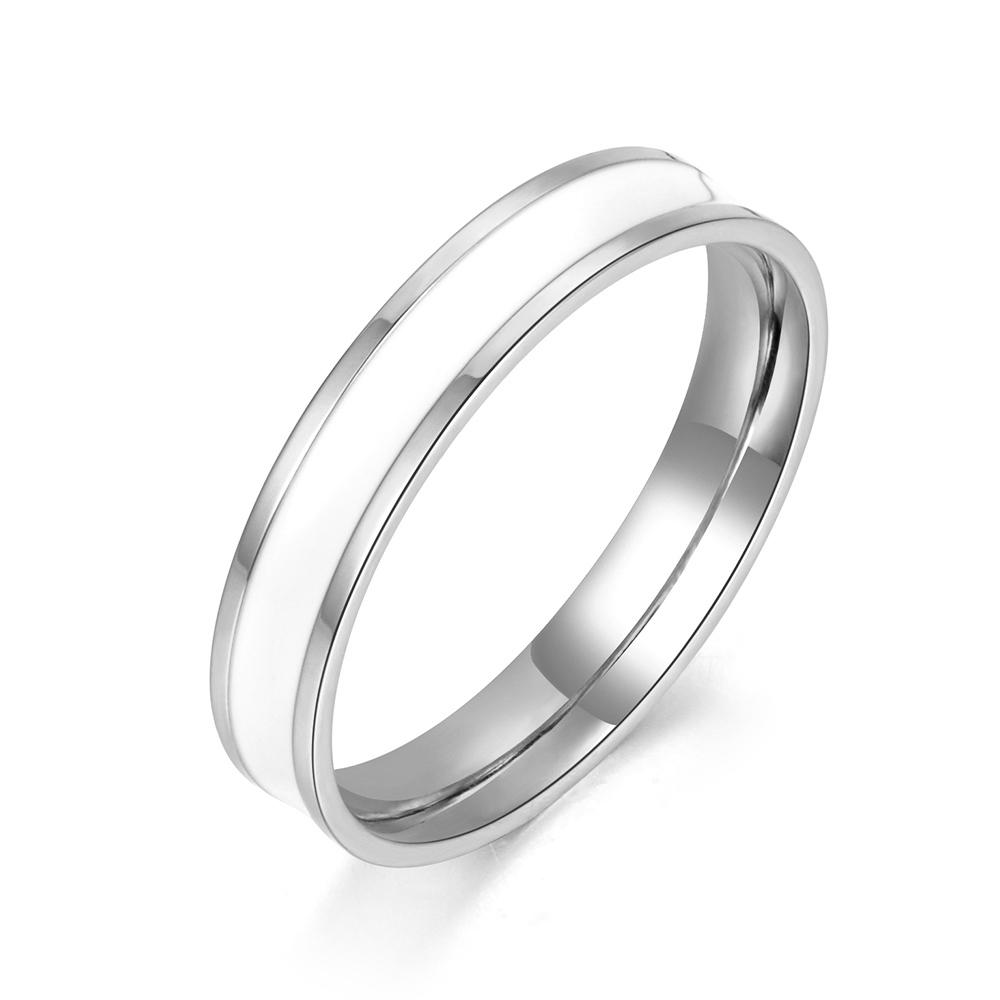 JeeMango Fashion Black/white 2 Colors Painting Oil Rose Gold Color Simple Wedding Rings Jewelry Stainless Steel Ring JR18052