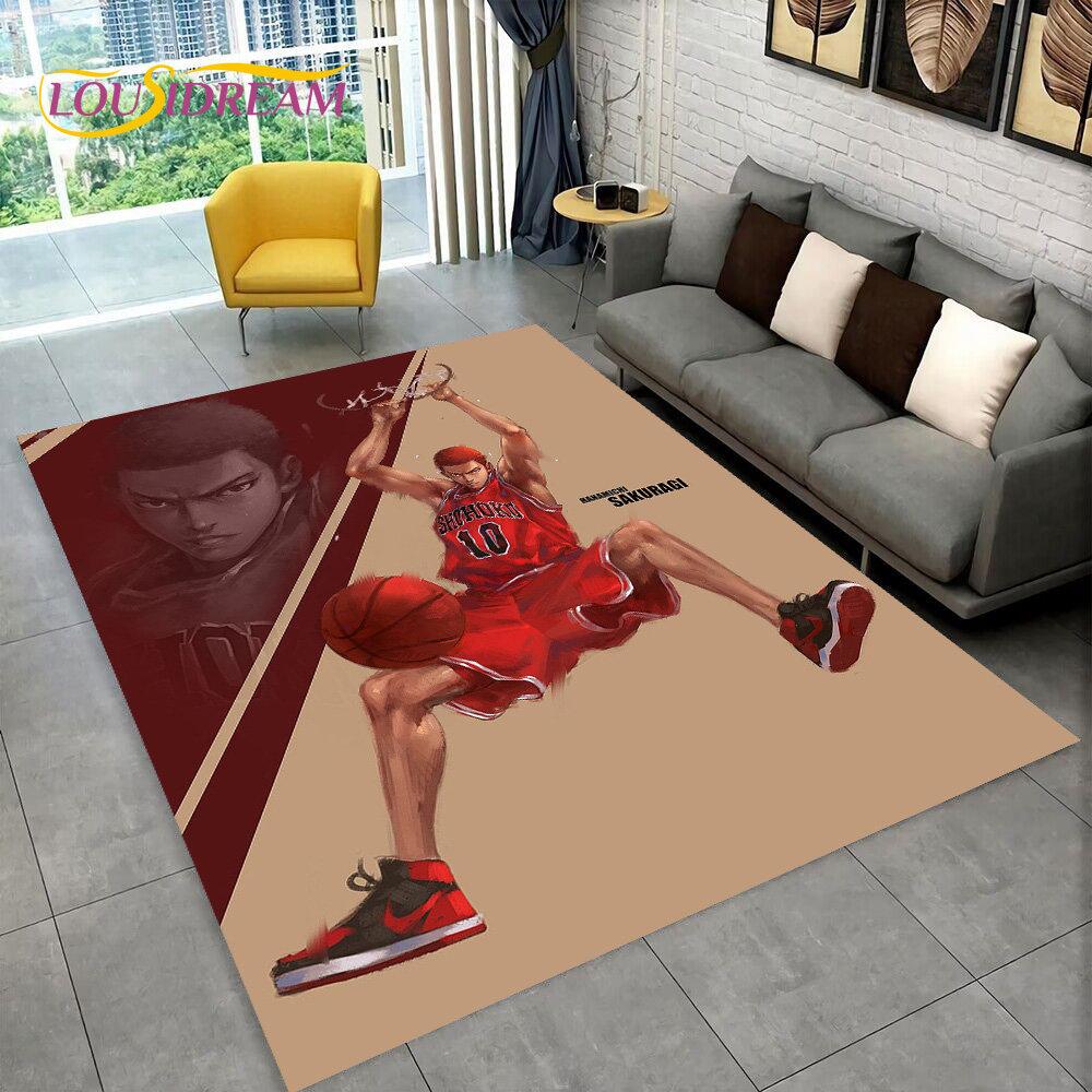 Tappeto Area Slam Dunk Anime Cartone Animato Giapponese, Tappeto per Soggiorno Camera da Letto Divano Zerbino Decorazione, Tappetino Antiscivolo per Bambini