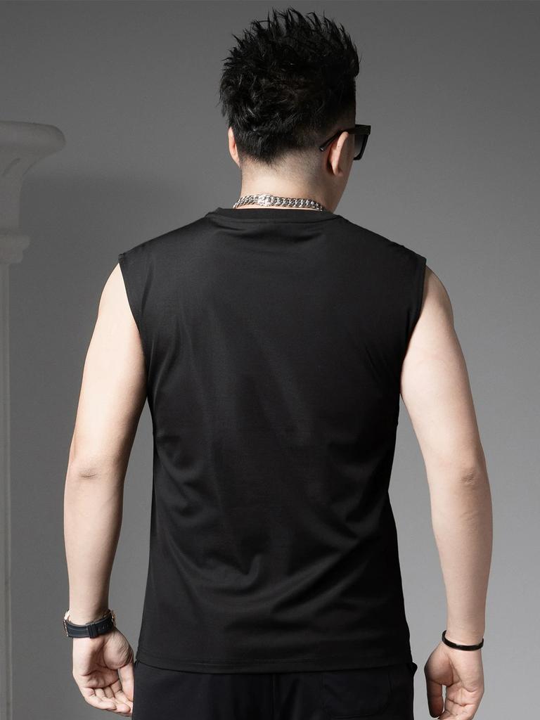 European-Style Fitness Sports Vest for Men, Summer 2025 New Trendy Brand Round-Neck Sleeveless T-Shirt Men's Tank Top
