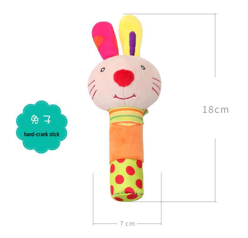BBSKY Plush Rabbit Baby Rattle and Squeeze Toy