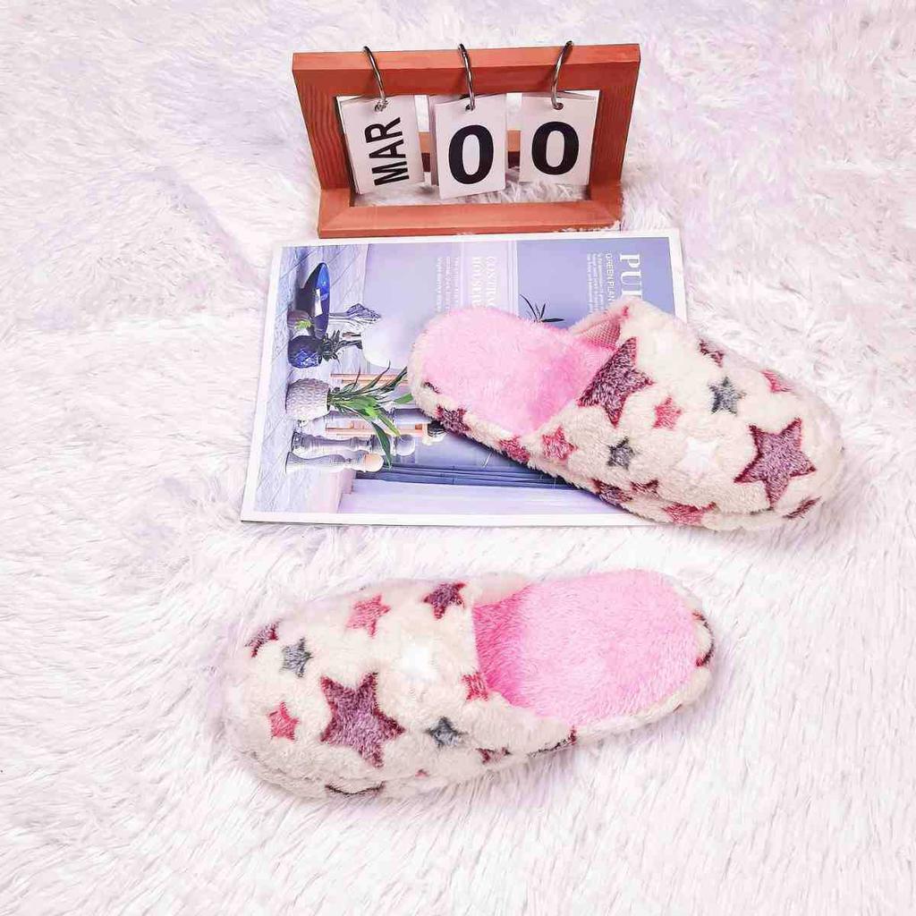 Fashion Winter Indoor Anti-Slip Slippers Multi-Color Women Home Plush Cotton Slides Comfort Warm Flat Soles Shoes Large Zapatos De Mujer