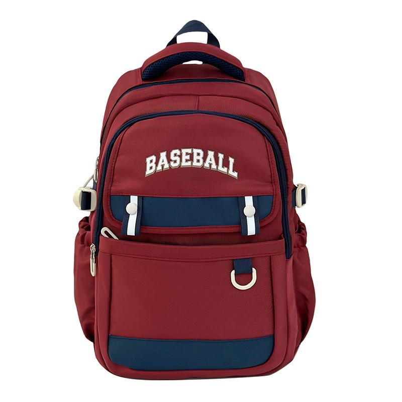 Letter Multicolor Baseball Nylon School Bag With Breathable Padding Teens For