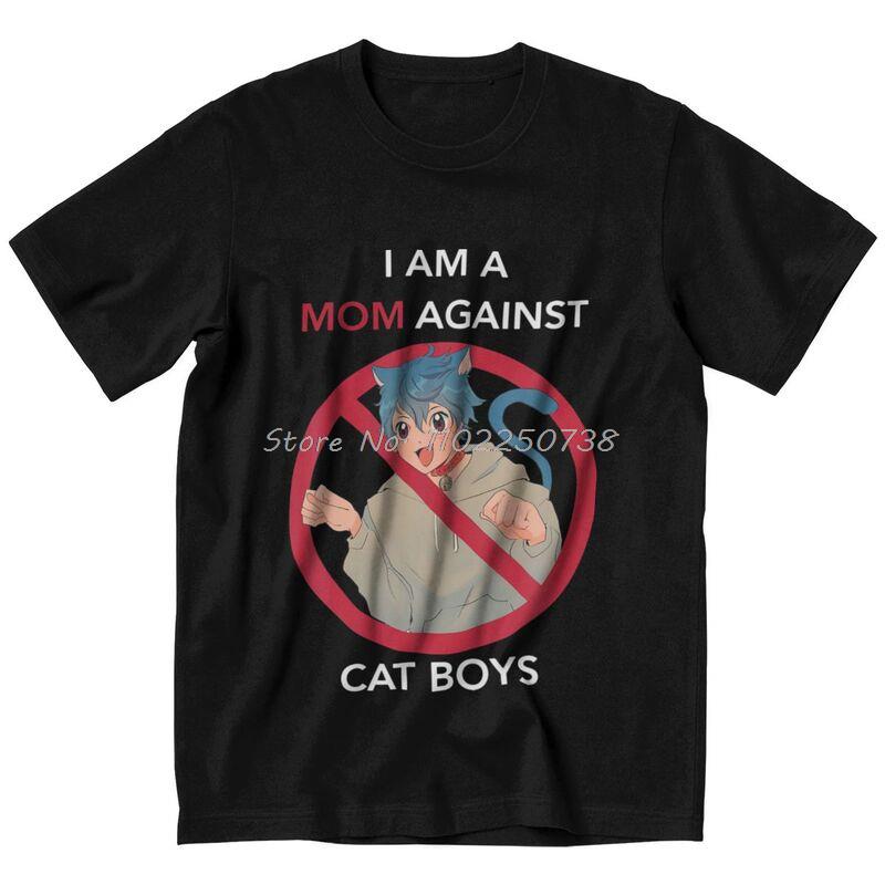 Fashion I Am A Mom Against Cat Boys T Shirt Men Short Sleeved Funny Slogan Tshirt Summer Tee Cotton Tshirt Streetwear Oversize S