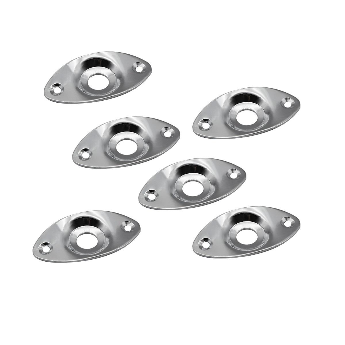 FLEOR 6pcs Metal Dented Oval Guitar Jack Plate Output Jackplate for ST Style Guitar Bass