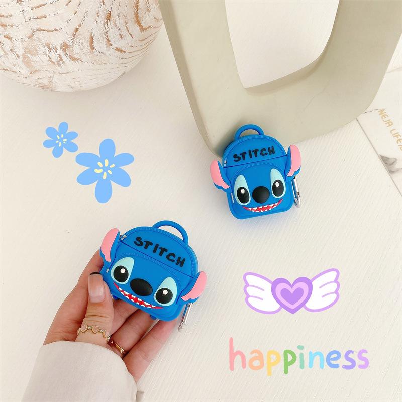 Rucsac Disney Stitch potrivit pentru husă de protecție AirPods Pro căști Bluetooth Apple generația 1/2 husă moale din silicon