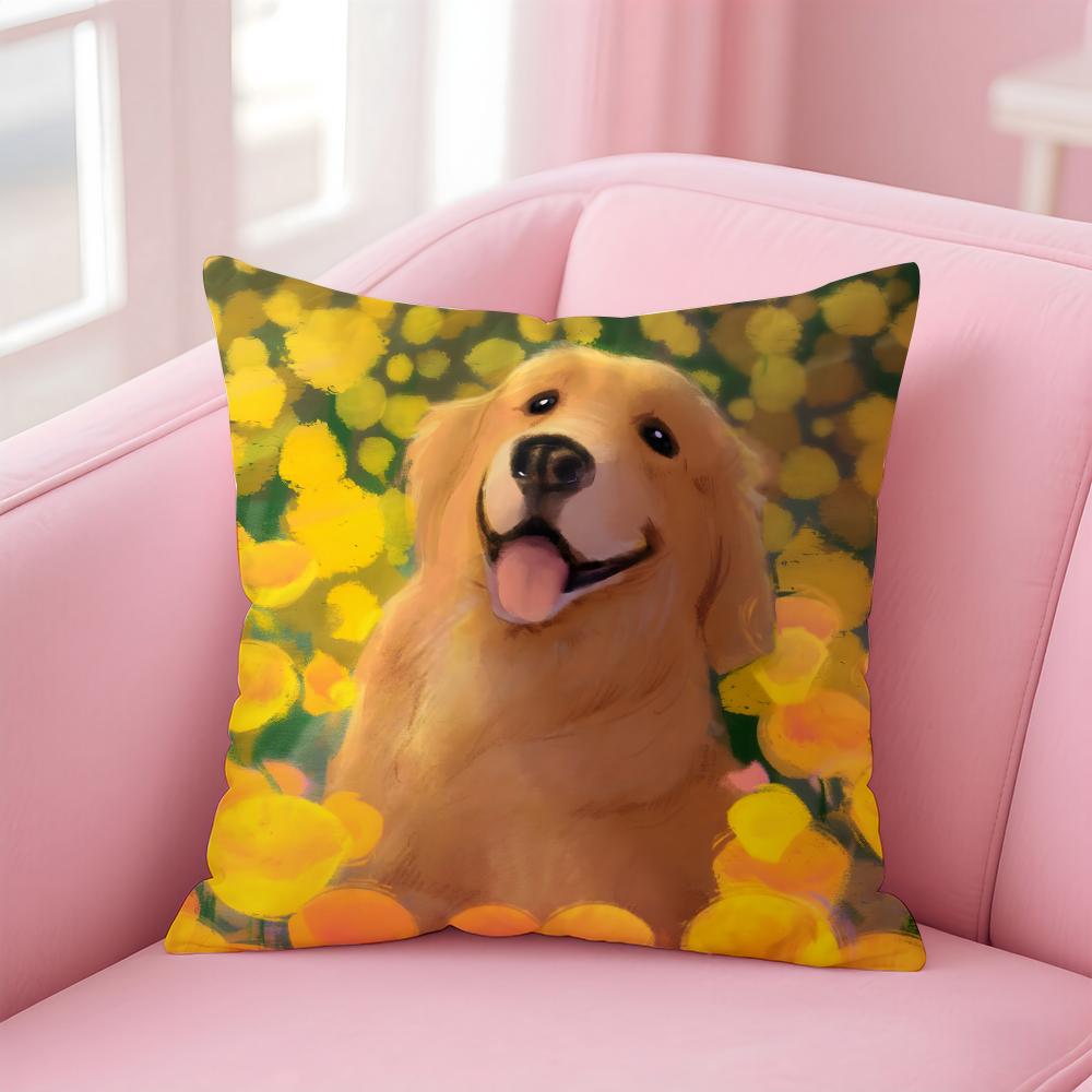 NICE CUTE Samoyed Dog Cushion Cover Pillow Case Soft Friendly Fabric  Concealed Zipper