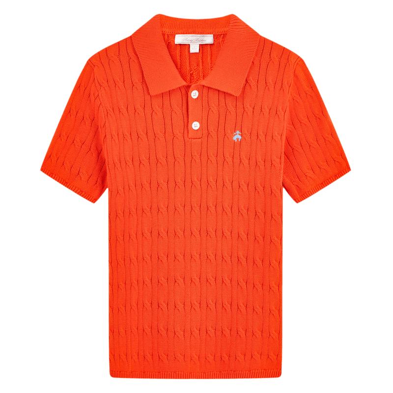 Brooks Brothers Women s Cable Knit Embroidered Logo Polo Shirt M
