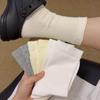 White Boneless Socks Women'S Mid-Tube Socks Ins Trendy Cotton Socks Spring And Summer Solid Color Anti-Pilling Loose Confinement Stacking Stockings
