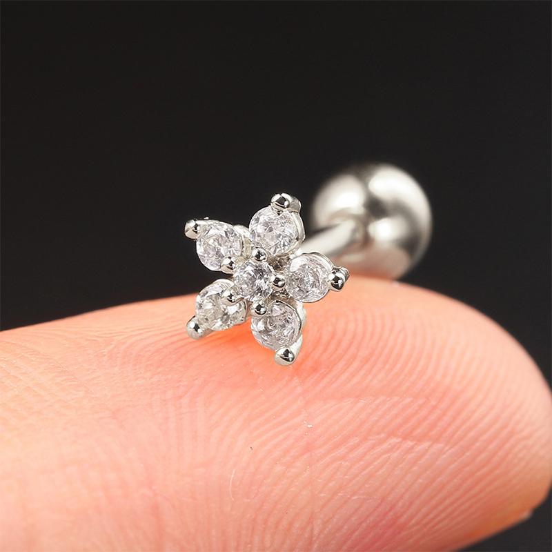 1 Stück Zirkon Ohrring für Damen Ohrknochen Nagel Knorpel Ohrring Spiral Stecker Ohrring Körperschmuck Geschenke