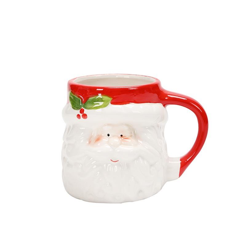 1PC Christmas Ceramic Mug 3D Cartoon Santa Claus Snowman Elk Penguin Water Cup Gift Home Decoration