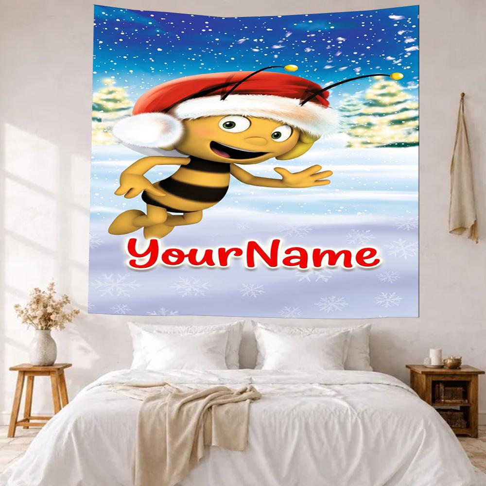 Biene Maja Custom Your Name Wall Decor Tapestry Art For Pet Memorial Birthdaywedding Party Backdrop Family Gift