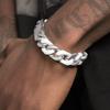 GRGR Patchwork White Ceramic Cuban Link Chain Bracelet Men's Hip Hop European and American Personalized Cuban Trendy Ins Women's Same Style