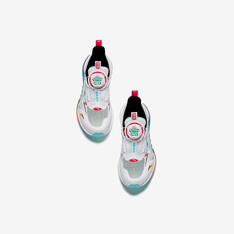 Anta Kids Wind Chaser 7.0 Koi Series Trendy Comfortable Versatile Sports Shoes Kids Sneakers White Fluorescent-Green 312529909R