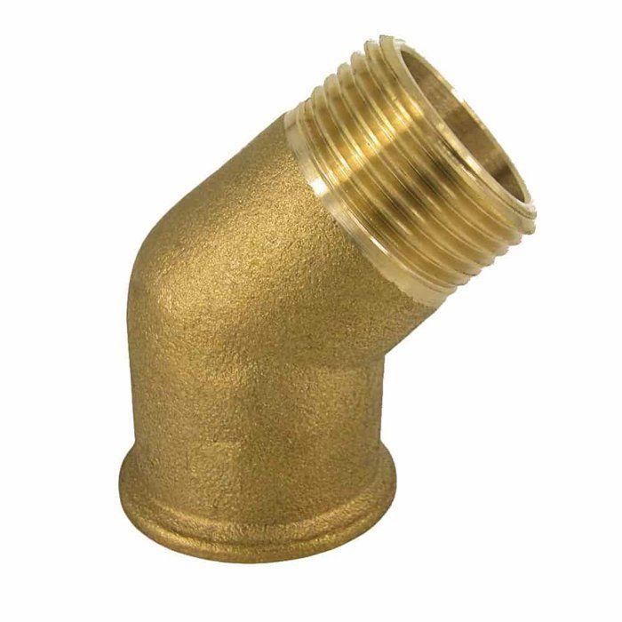 Coude Laiton 45° 1/2 Pouce Raccord Fileté en CW617N pour Installations Sanitaires et Chauffage