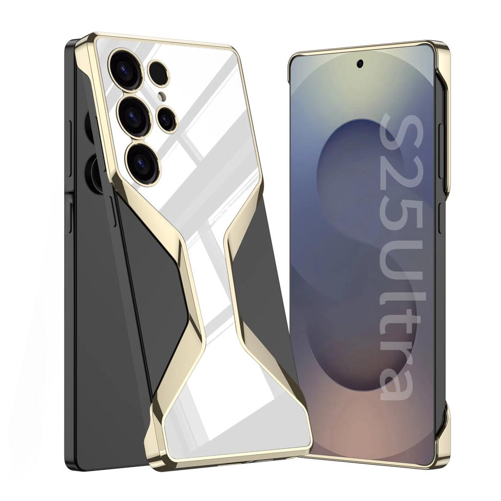 Electroplate Leather Galaxy S25 Ultra Phone Case for Samsung Galaxy S25 Ultra  Plating Plastic Hard Shell Protective Back Cover