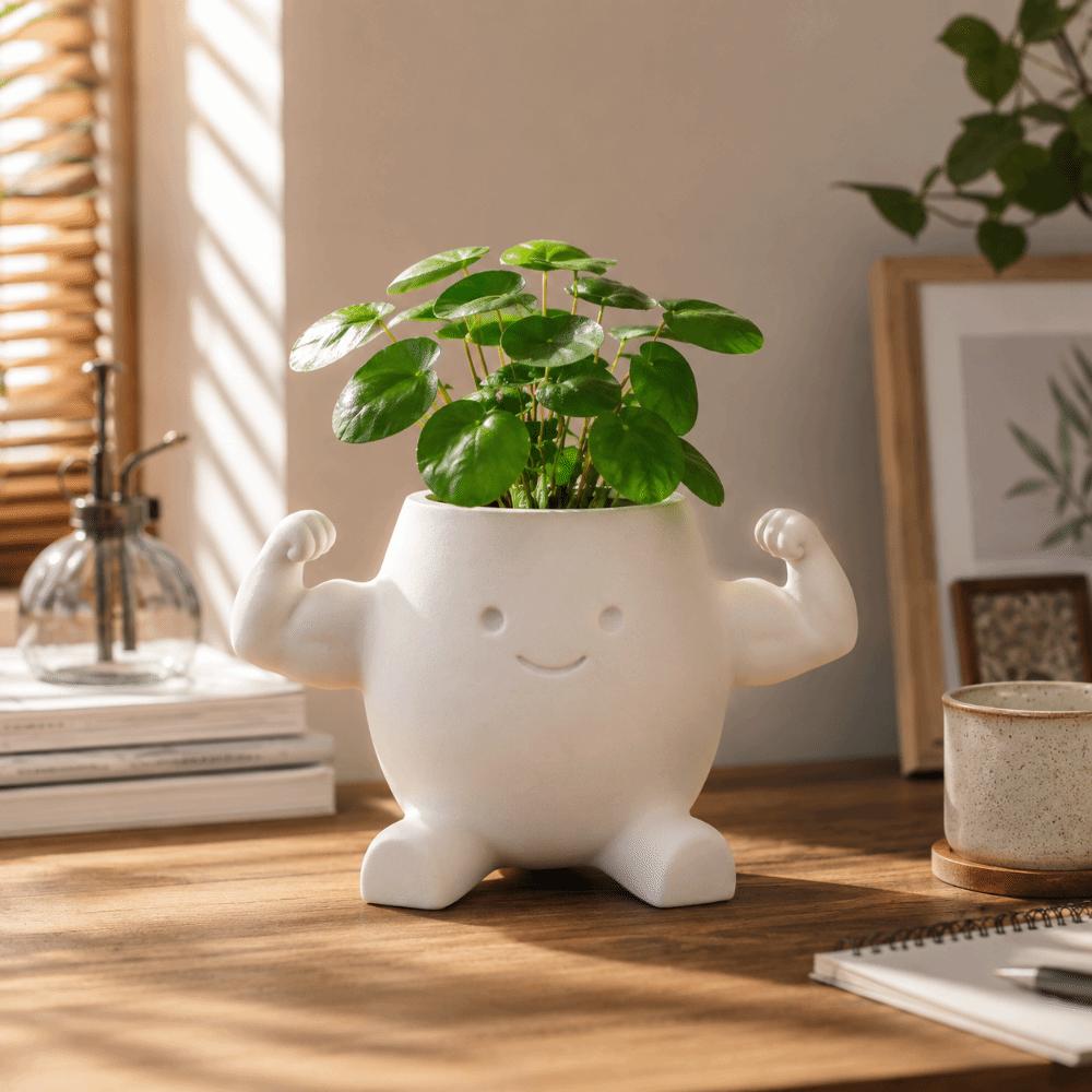 Decorations Plant Pots 3D Printed Show Muscle Style Desktop Organizer Ornaments Pencil Holder Small Flower Pot Office