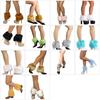 1Pair Fuzzy Faux Furs Leg Warmers Faux Furs Fuzzy Long Boot Shoes Cuffs Cover Warm Furry Costume Gifts for Womens Girls
