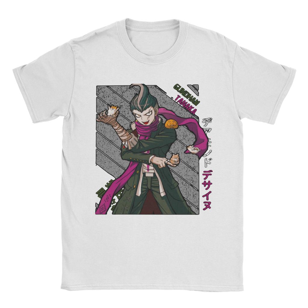 Men Gundham Tanaka Super Danganronpa T Shirts Game 100 Cotton Tops Casual Short Sleeve Crewneck Tee Shirt Gift Idea TShirt