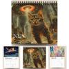 Adorable 2025 Cosmic Cat Wall Calendar With 12 Months Spiral Binding For Home Dcor