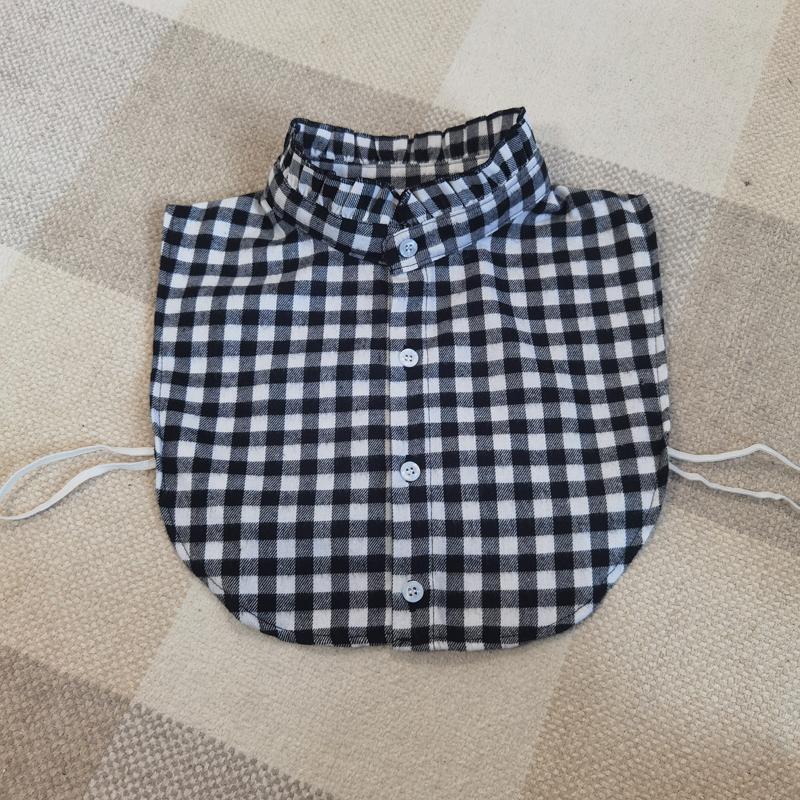 Plaid Women Shirt False Collars White  Removable Lapel Collars For Women Fake Collar Women Detachable Collars Nep Kraagie
