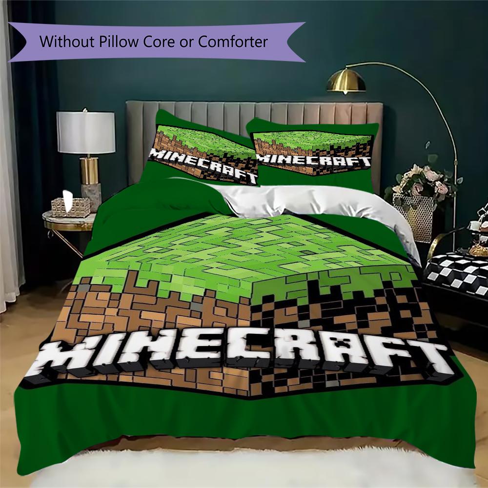 Steve'S Minecraft Survival Adventure Bedding 1 Duvet Cover 2 Pillowcase Without Core Without Core Soft And Comfortable Bedding Set