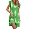 Womens Summer Dress Ruffle Sleeve V Neck Short Dresses Fashion Casual Flowy A Line Swing Sundress With Pocket
