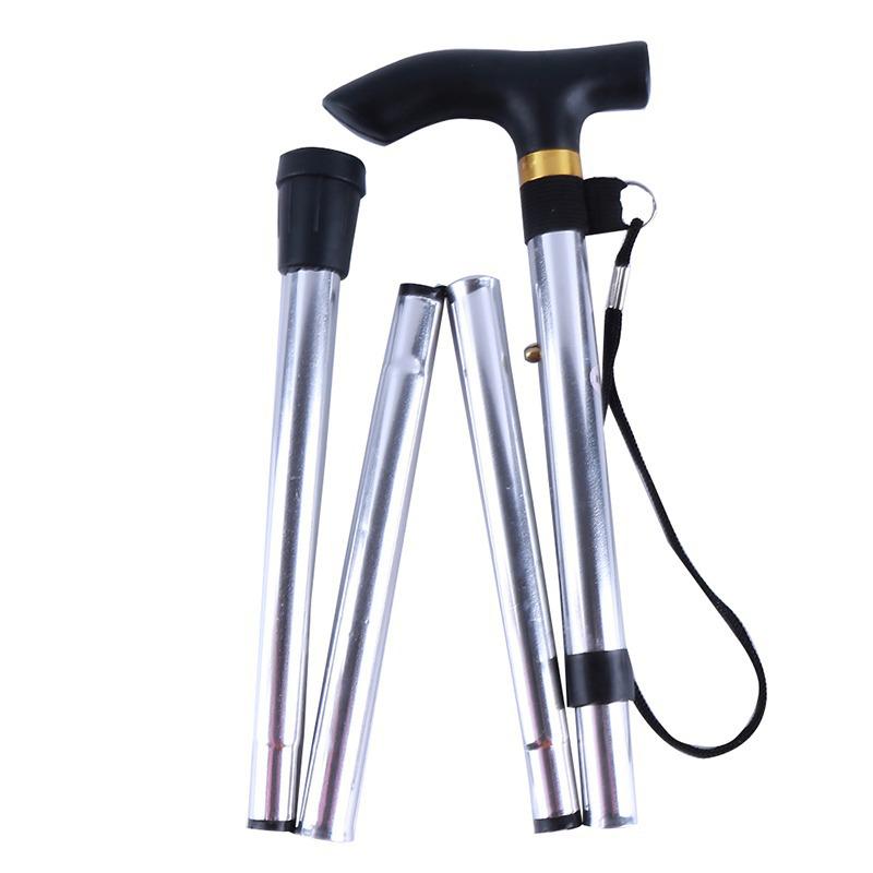 Telescopic Aluminum Alloy Shock-Absorbing Ultra-Light Adjustable Elderly Walking Cane with Straight and Curved Handle Options