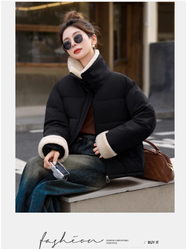 Women's Faux Wool Lapel  Down Cotton-padded Jacket