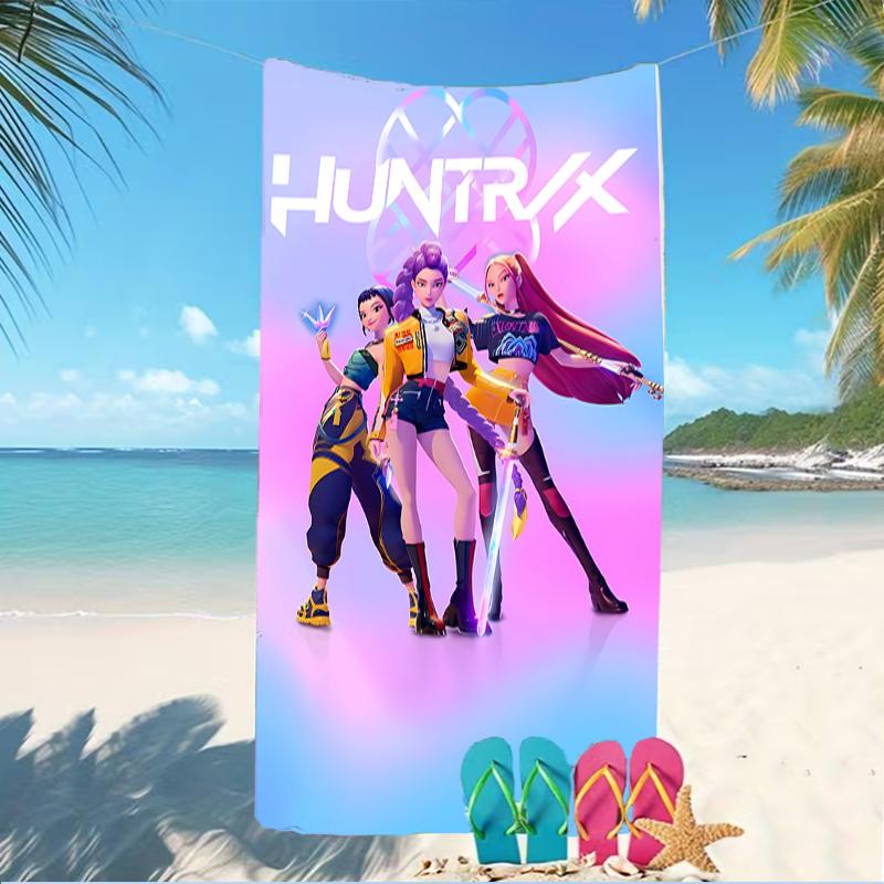 Beach Towel with Demon Hunter Pattern - Soft,absorbent,machine Washable Lightweight&Modern,swimming,Travel Essentials